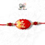 Red Resin Rakhi - King Bhai Rakhi - Roli Chawal
