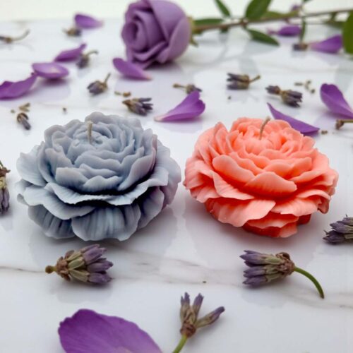 Scented Flower Candle Rose and Lavender Scented Flower Candle Rose and Lavender