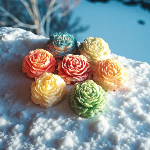 Peony flower candles